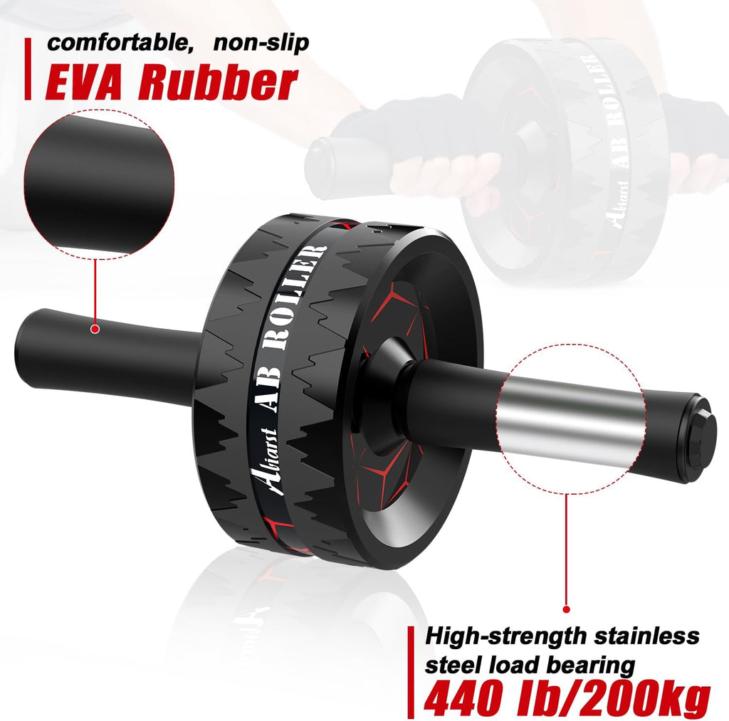 Ab Roller Wheel for Core & Abs Workout – Home Gym Ab Exercise Equipment with Knee Pad for Men & Women