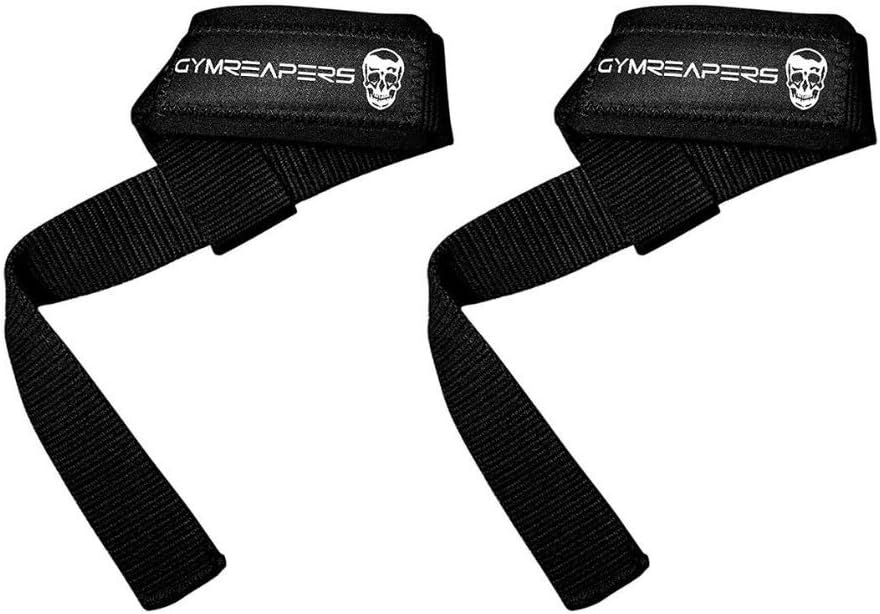 Lifting Wrist Straps for Weightlifting & Powerlifting – Padded Neoprene 18” Cotton Deadlift Straps for Bodybuilding & Strength Training