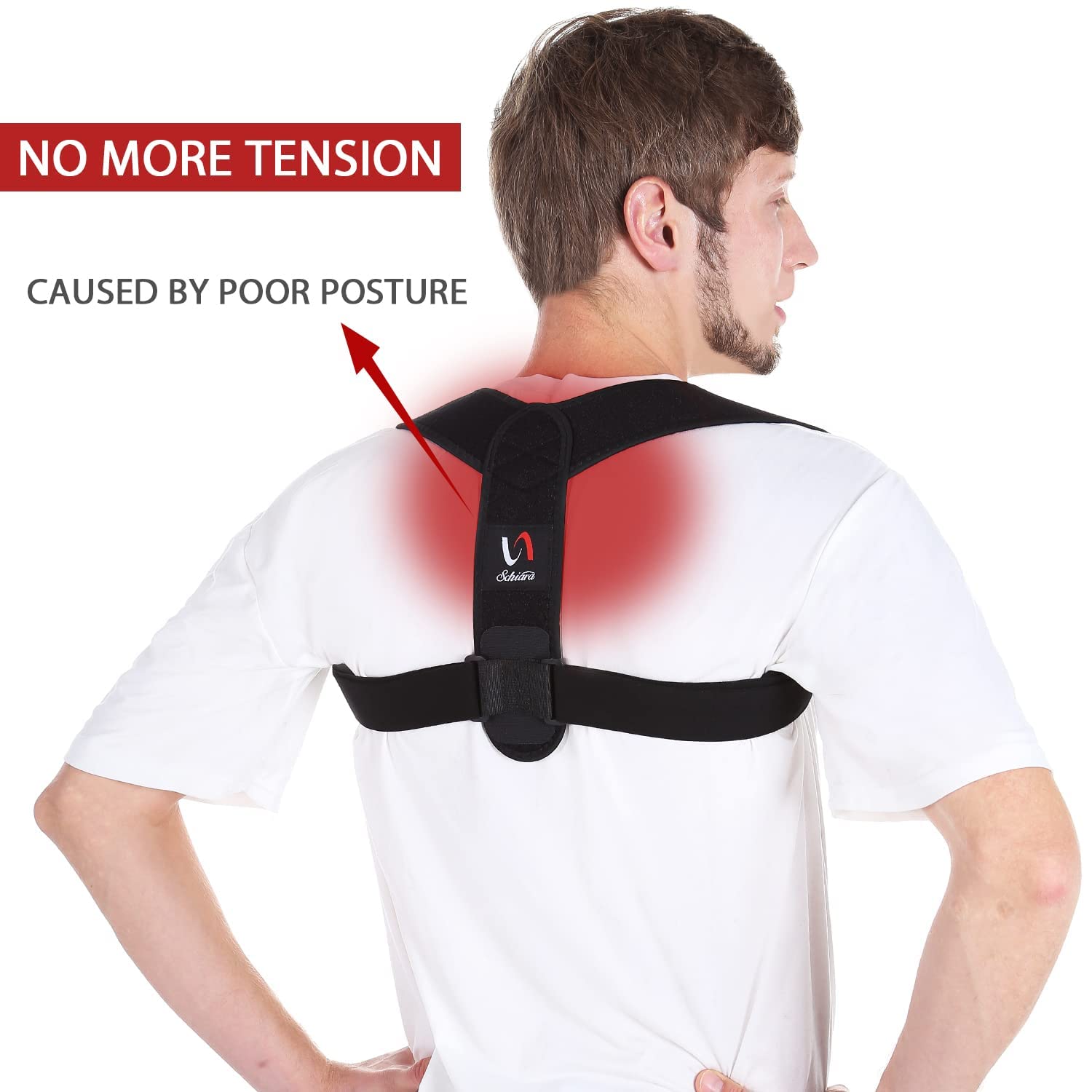 Posture Corrector for Men & Women – Adjustable Back Straightener Support Brace for Upper Back, Shoulders & Neck Pain Relief