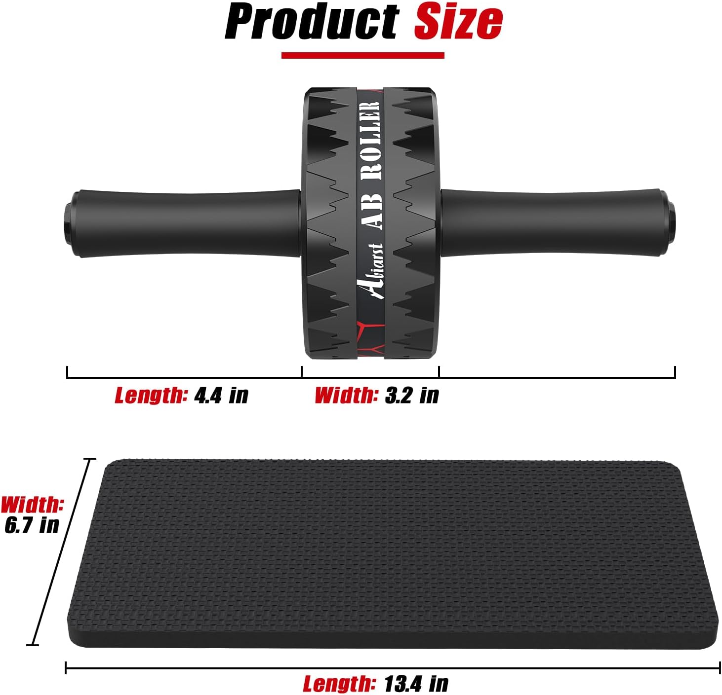 Ab Roller Wheel for Core & Abs Workout – Home Gym Ab Exercise Equipment with Knee Pad for Men & Women