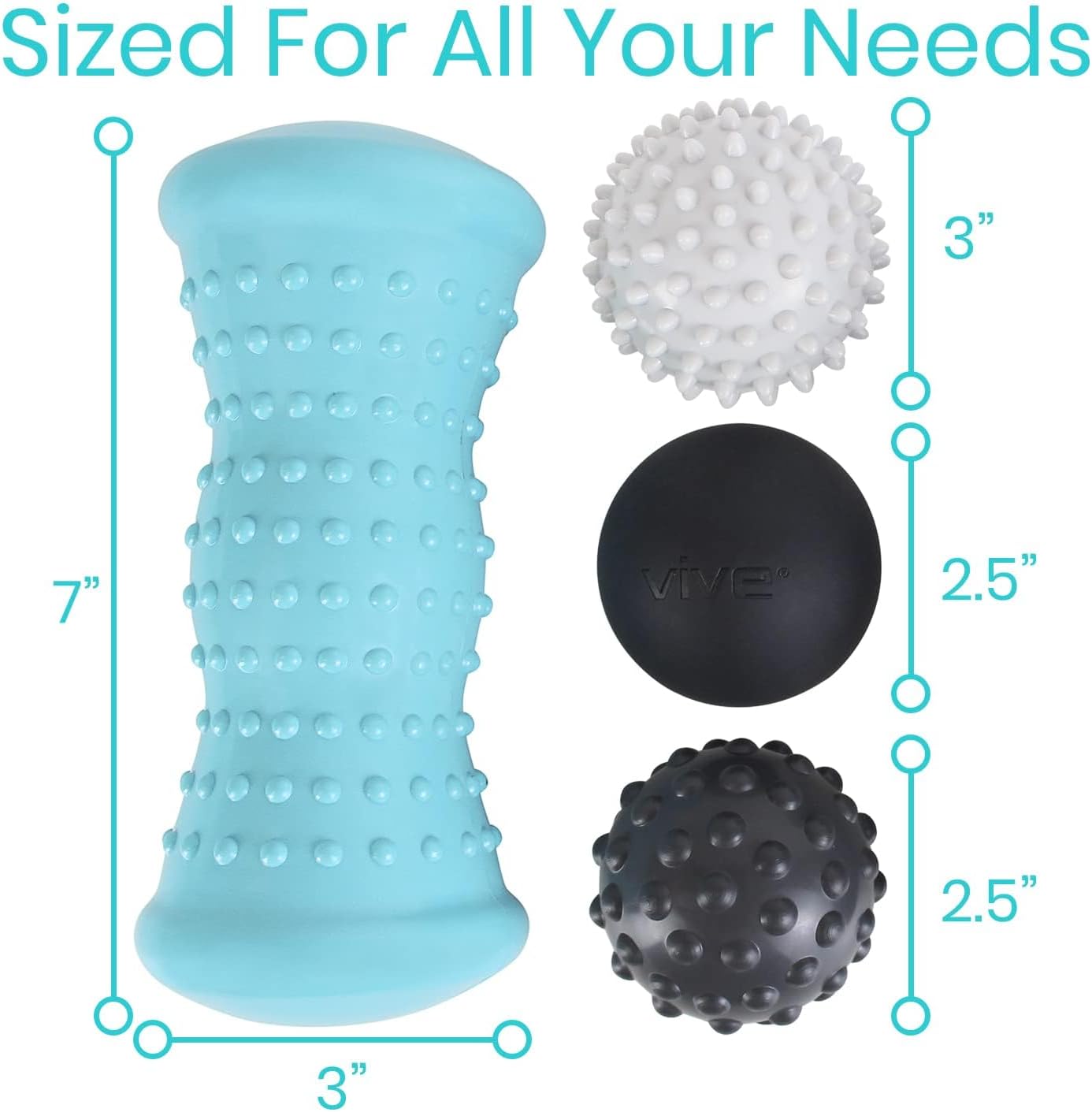 4-Piece Massage Ball Set for Foot & Muscle Relief – Plantar Fasciitis, Trigger Point Therapy, Heel Spur & Full Body Pain Relief Balls