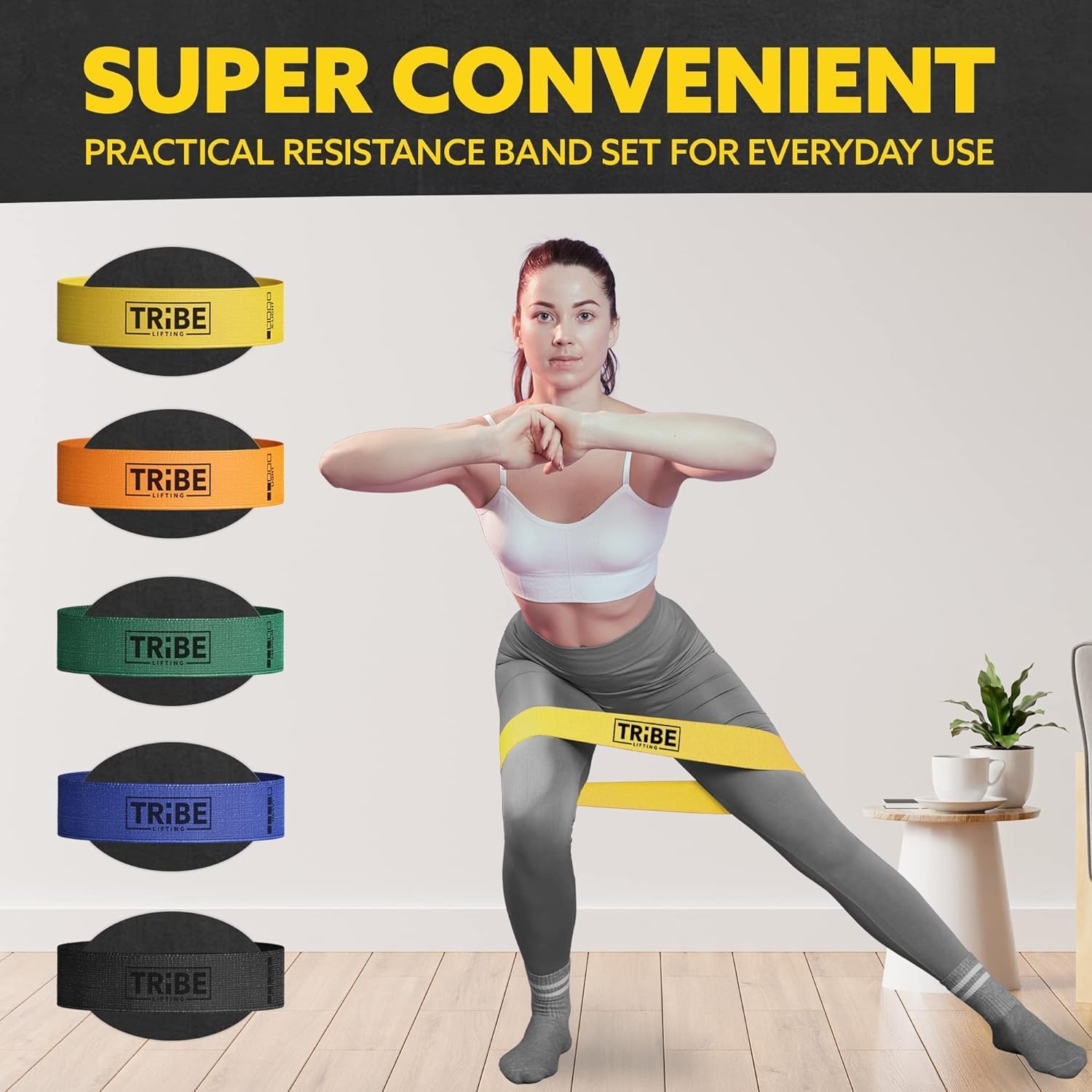 5 Pack Resistance Bands for Working Out – Fabric Booty Bands for Legs & Glutes – Hip Training & Physical Therapy Exercise Bands for Men & Women