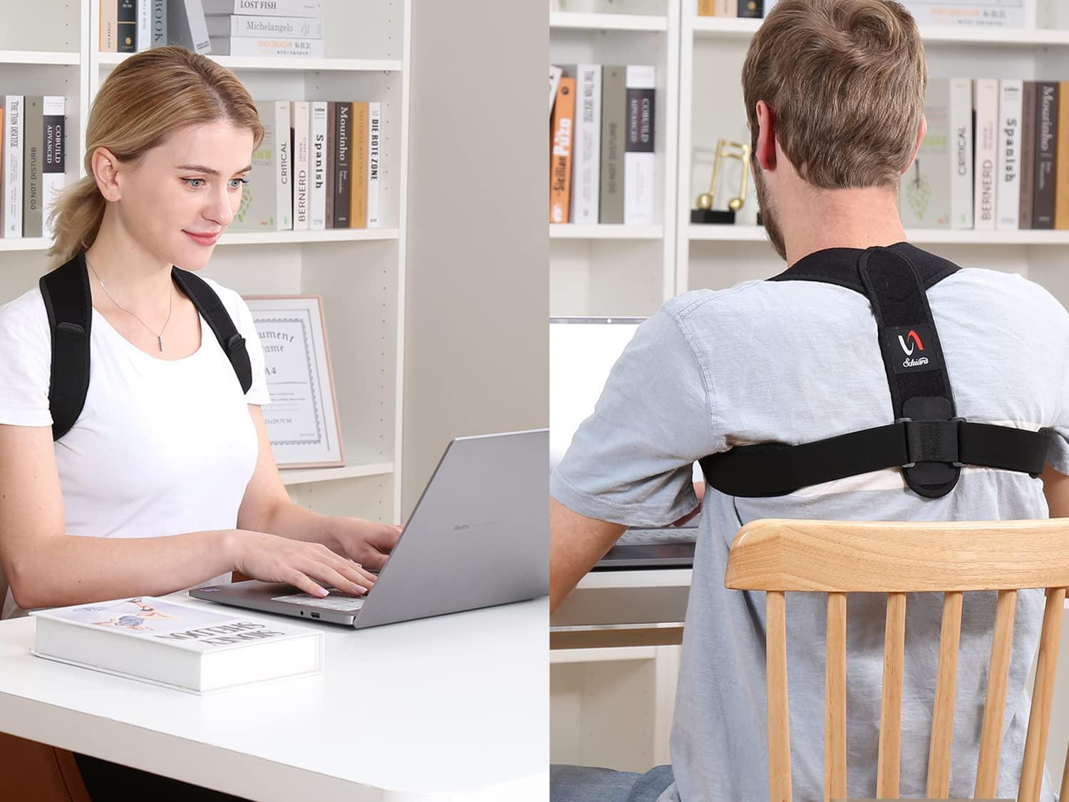Posture Corrector for Men & Women – Adjustable Back Straightener Support Brace for Upper Back, Shoulders & Neck Pain Relief