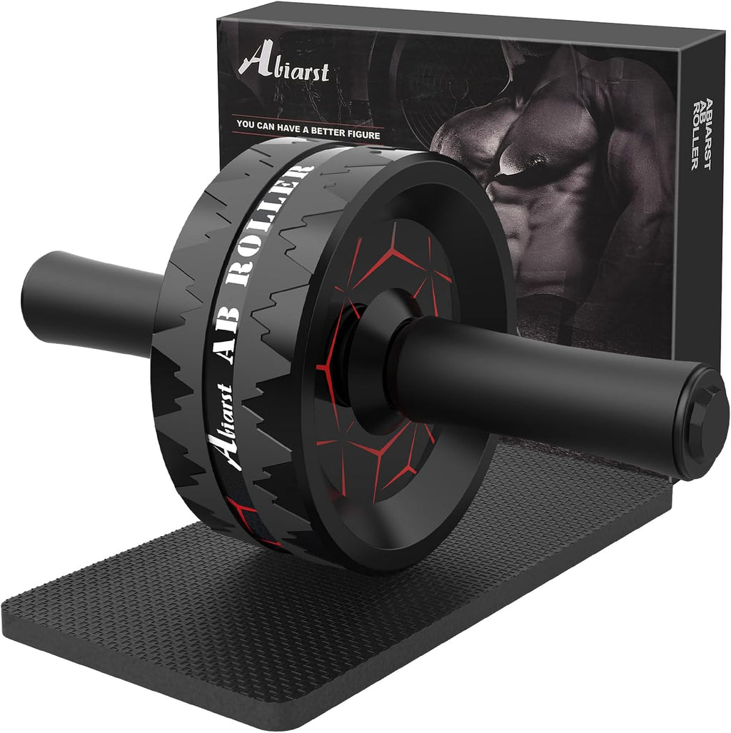 Ab Roller Wheel for Core & Abs Workout – Home Gym Ab Exercise Equipment with Knee Pad for Men & Women