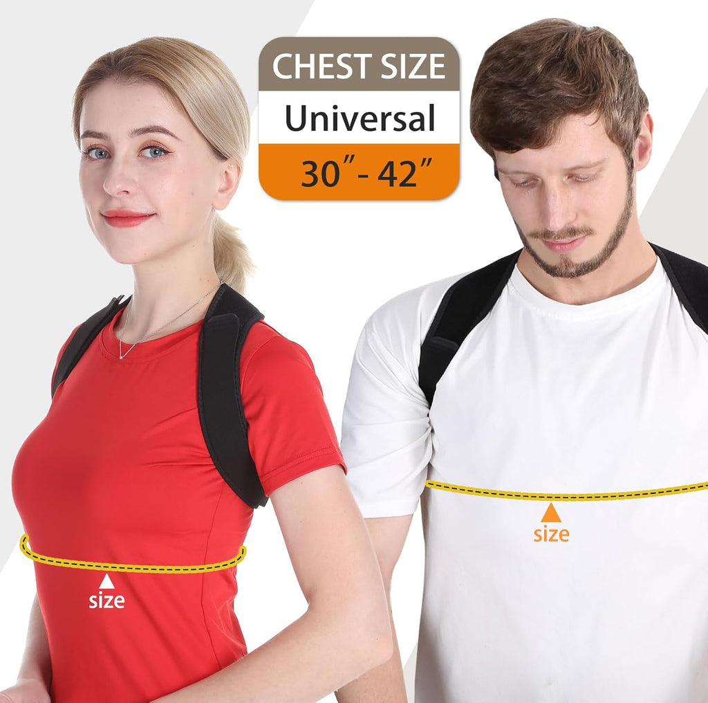 Posture Corrector for Men & Women – Adjustable Back Straightener Support Brace for Upper Back, Shoulders & Neck Pain Relief