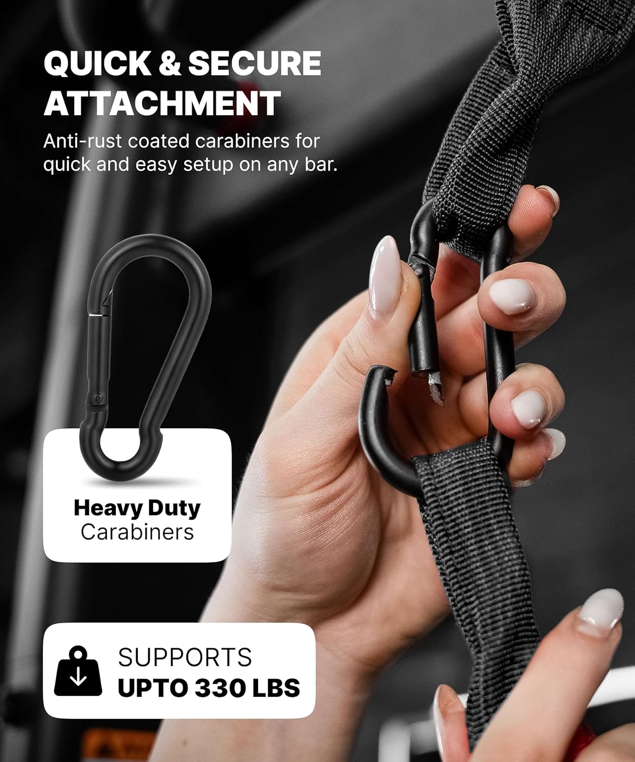 Hanging Ab Straps for Pull-Up Bar – Padded Core Training Straps with Steel Carabiners for Ab Workouts, Leg Raises & Home Gym Exercise