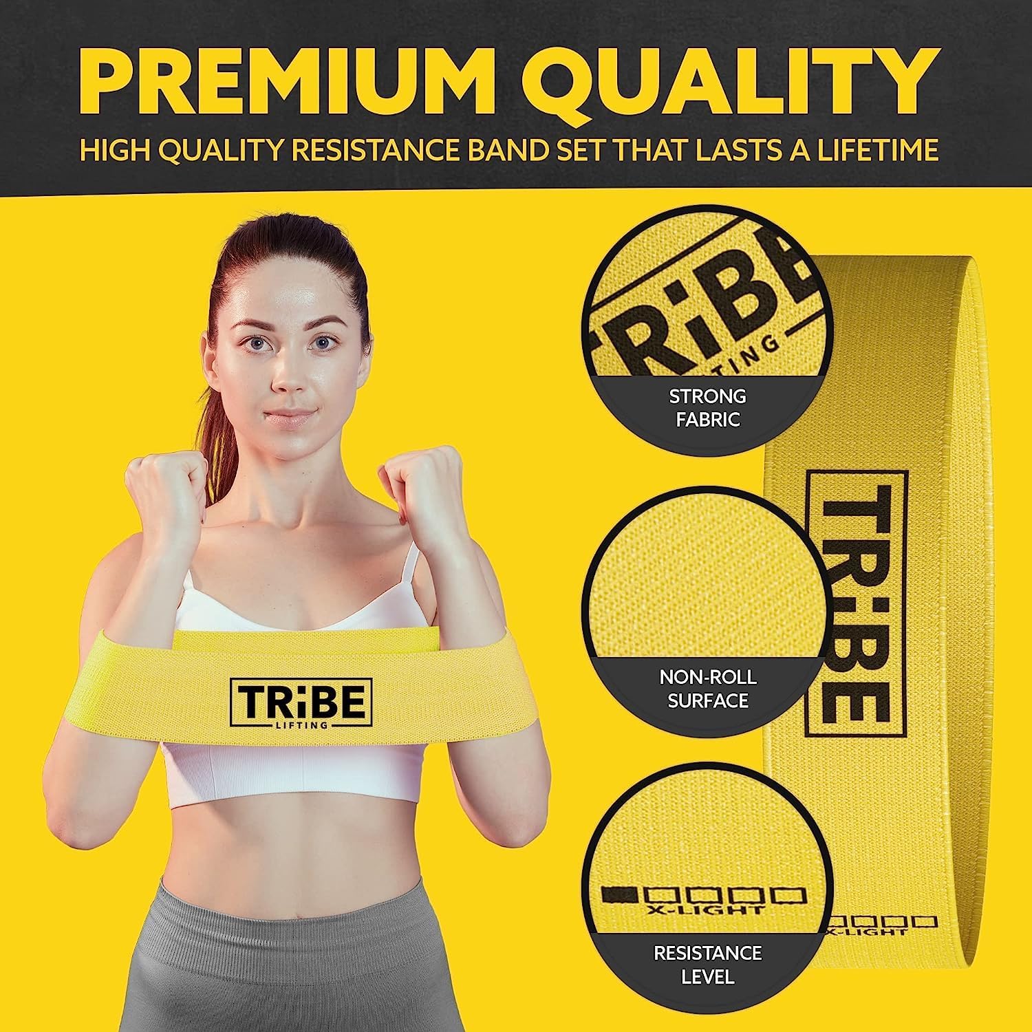 5 Pack Resistance Bands for Working Out – Fabric Booty Bands for Legs & Glutes – Hip Training & Physical Therapy Exercise Bands for Men & Women