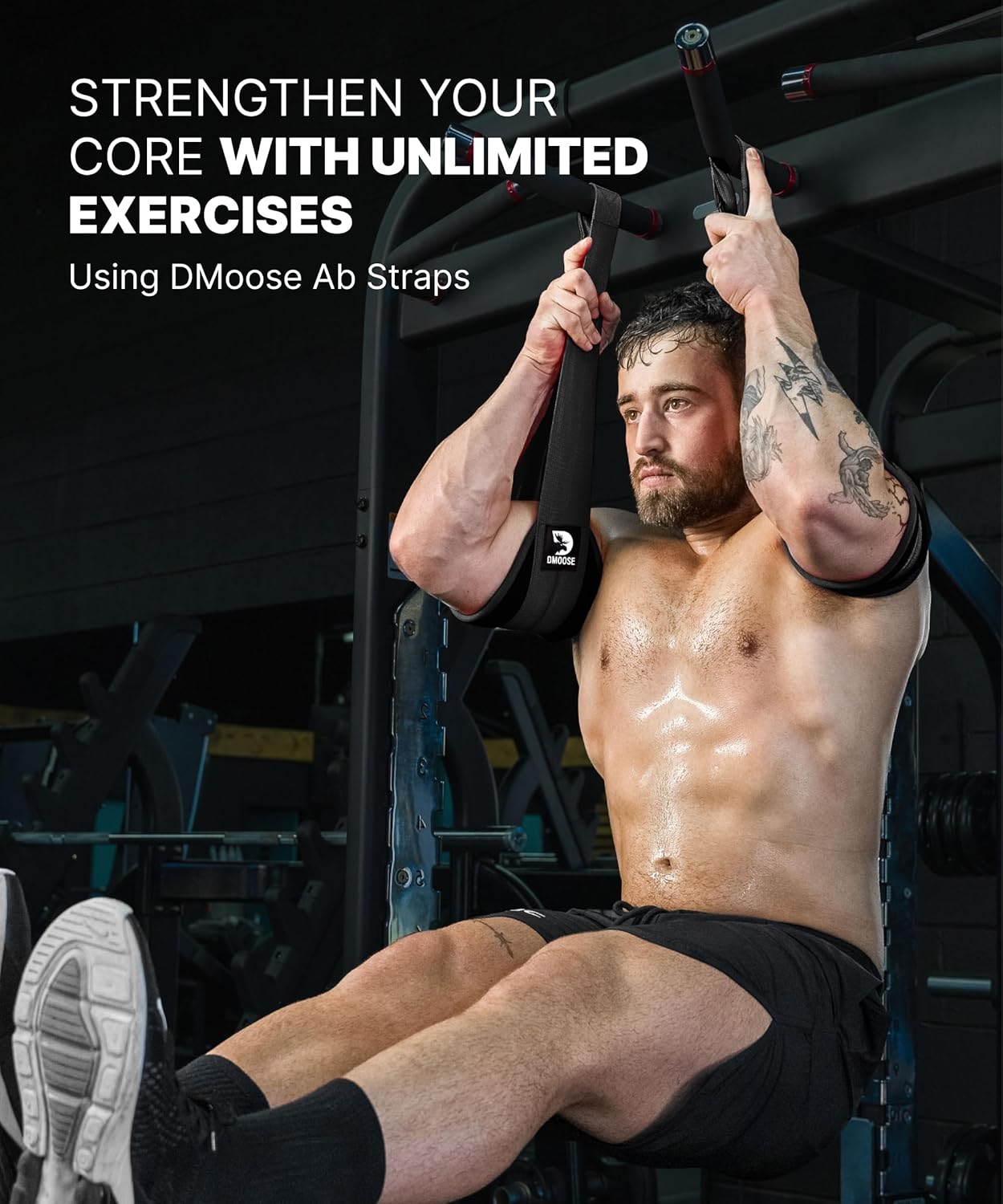 Hanging Ab Straps for Pull-Up Bar – Padded Core Training Straps with Steel Carabiners for Ab Workouts, Leg Raises & Home Gym Exercise
